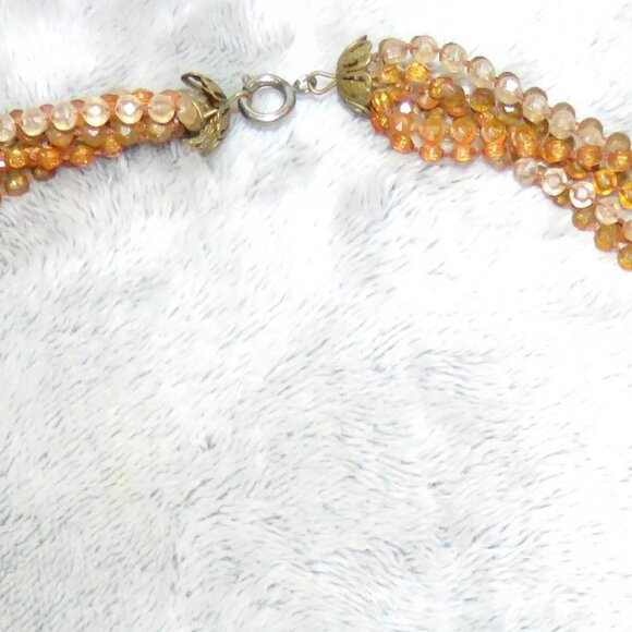 Vintage Long 8 Multi-Strand Amber Beaded Statement Necklace w/ Clasp abt 48" EUC - Picture 7 of 16